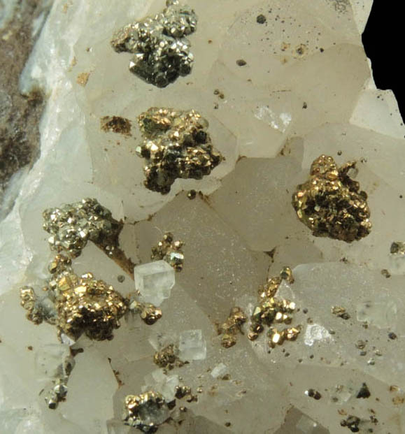 Pyrite and Calcite on Quartz from Millington Quarry, Bernards Township, Somerset County, New Jersey