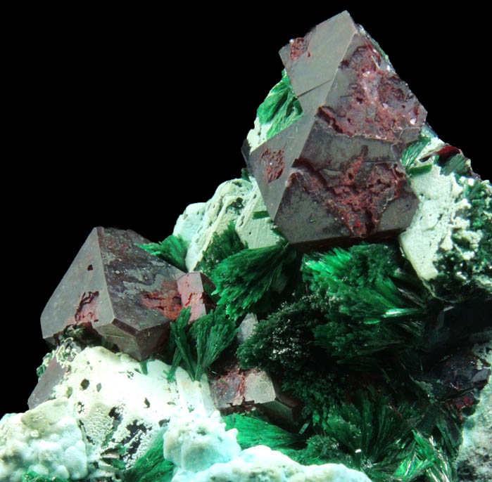 Cuprite, Malachite, Chrysocolla from Mashamba Mines, 10 km west of Kolwezi, Katanga Copperbelt, Lualaba Province, Democratic Republic of the Congo