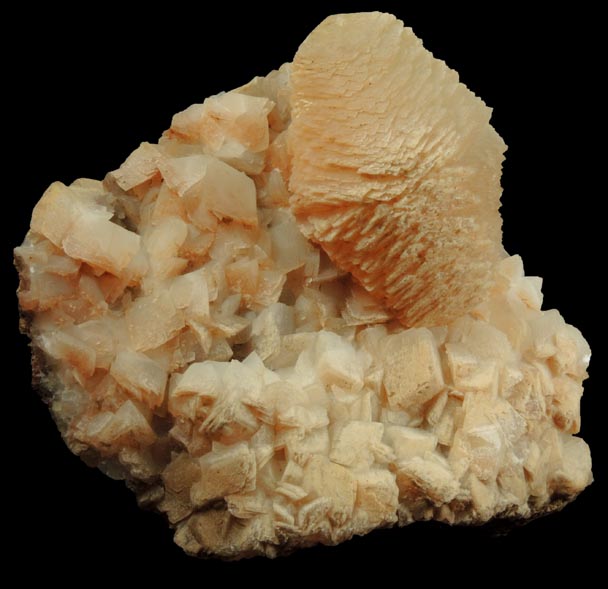 Calcite (twinned crystals) on Calcite from Taff's Well Quarry, 9 km northwest of Cardiff, Pentyrch, MidGlamorgan, Wales