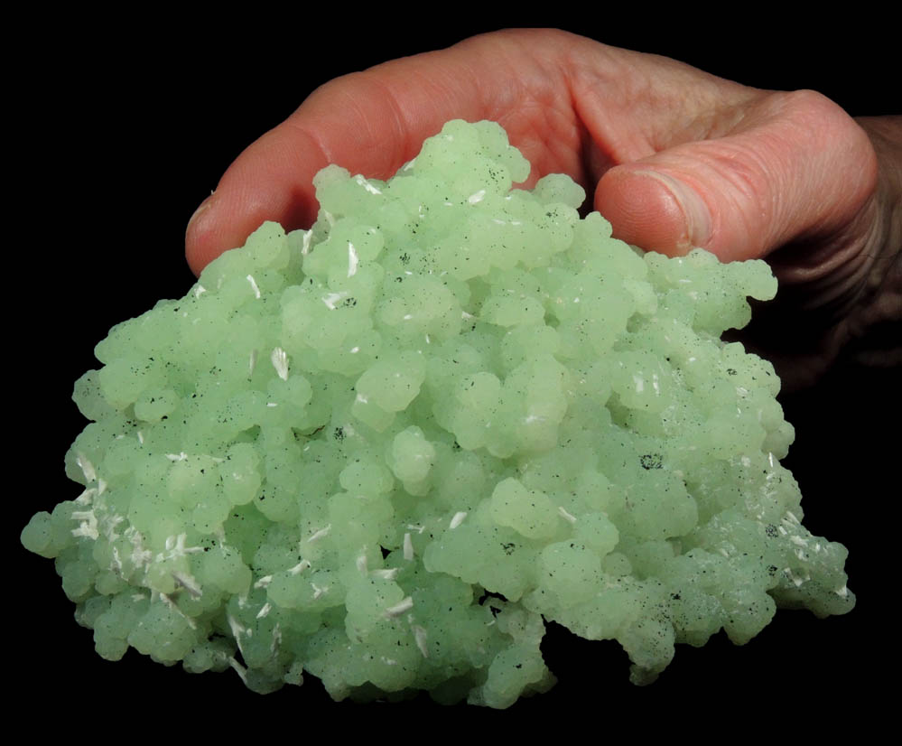 Prehnite pseudomorphs after Anhydrite with Laumontite from New Street Quarry, Paterson, Passaic County, New Jersey