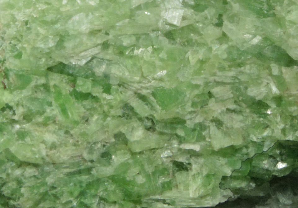 Tremolite var. Chrome Tremolite from Gouverneur Talc Corp. Mine, Balmat, St. Lawrence County, New York