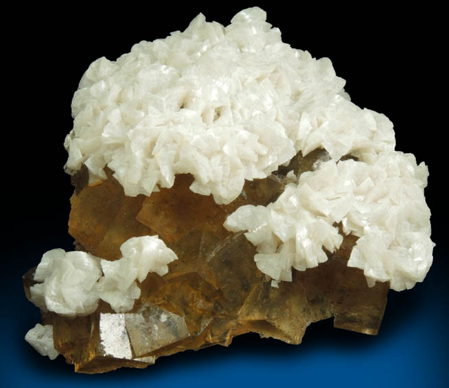 Dolomite over Fluorite from Moscona Mine, Villabona District, Asturias, Spain