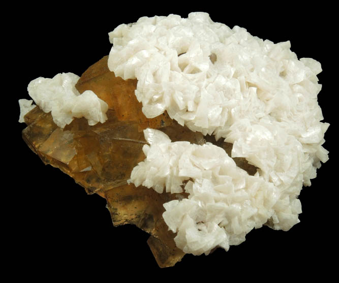 Dolomite over Fluorite from Moscona Mine, Villabona District, Asturias, Spain