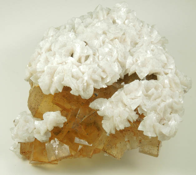 Dolomite over Fluorite from Moscona Mine, Villabona District, Asturias, Spain