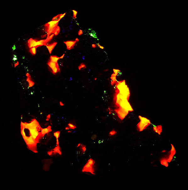 Zincite, Franklinite, Calcite, Willemite from Sterling Mine, Ogdensburg, Sterling Hill, Sussex County, New Jersey (Type Locality for Zincite and Franklinite)