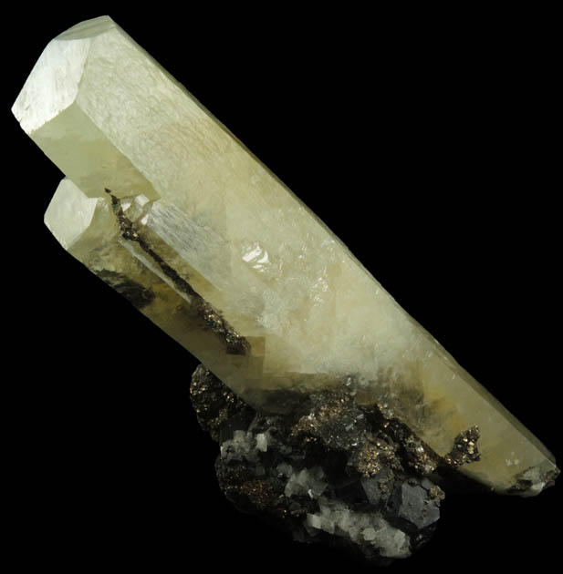 Calcite with Galena and Pyrite pseudomorphs after Anhydrite from Milliken Mine, Ellington, Viburnum Trend District, Reynolds County, Missouri