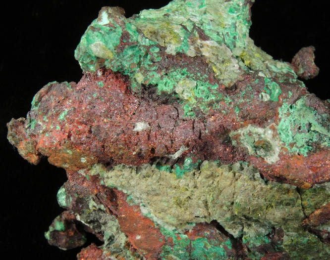 Copper with Malachite from Keweenaw Peninsula Copper District, Michigan