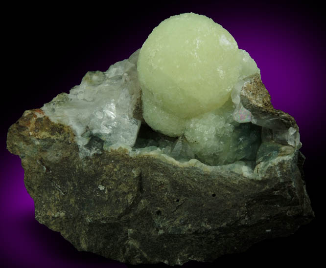Prehnite over Calcite from Millington Quarry, Bernards Township, Somerset County, New Jersey