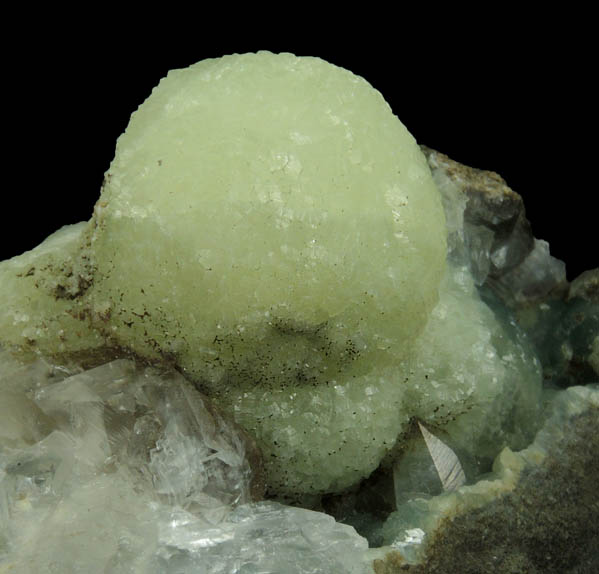 Prehnite over Calcite from Millington Quarry, Bernards Township, Somerset County, New Jersey