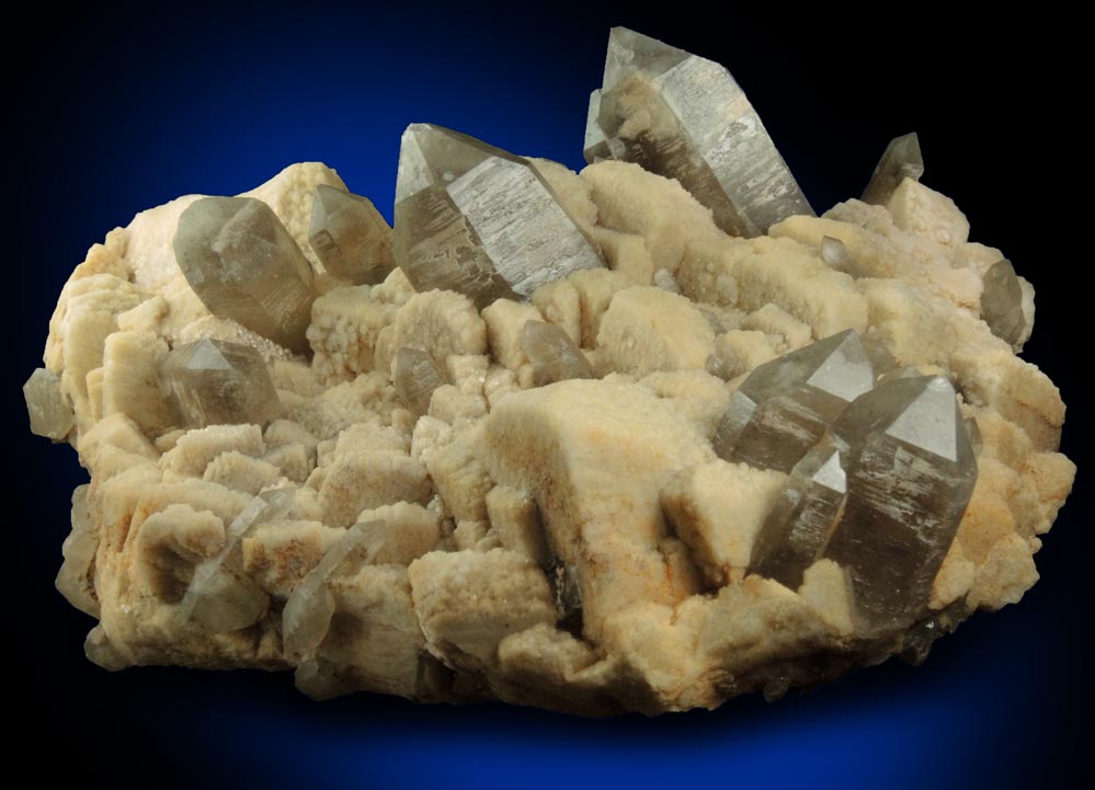 Microcline, Albite and Smoky Quartz from Sentinel Rock, west of Bear Creek Canyon, 5.5 km S of Manitou Springs, El Paso County, Colorado