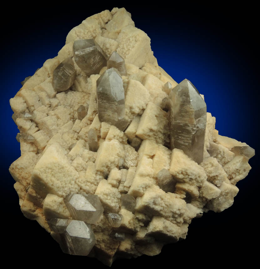 Microcline, Albite and Smoky Quartz from Sentinel Rock, west of Bear Creek Canyon, 5.5 km S of Manitou Springs, El Paso County, Colorado