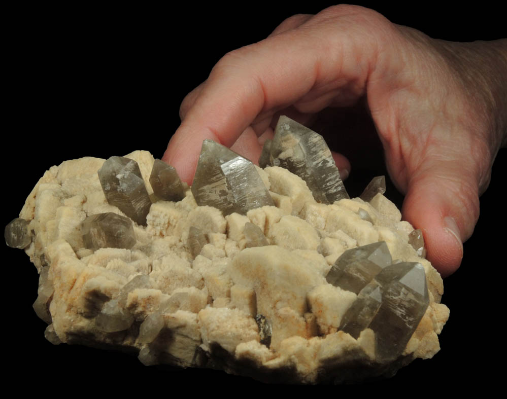 Microcline, Albite and Smoky Quartz from Sentinel Rock, west of Bear Creek Canyon, 5.5 km S of Manitou Springs, El Paso County, Colorado