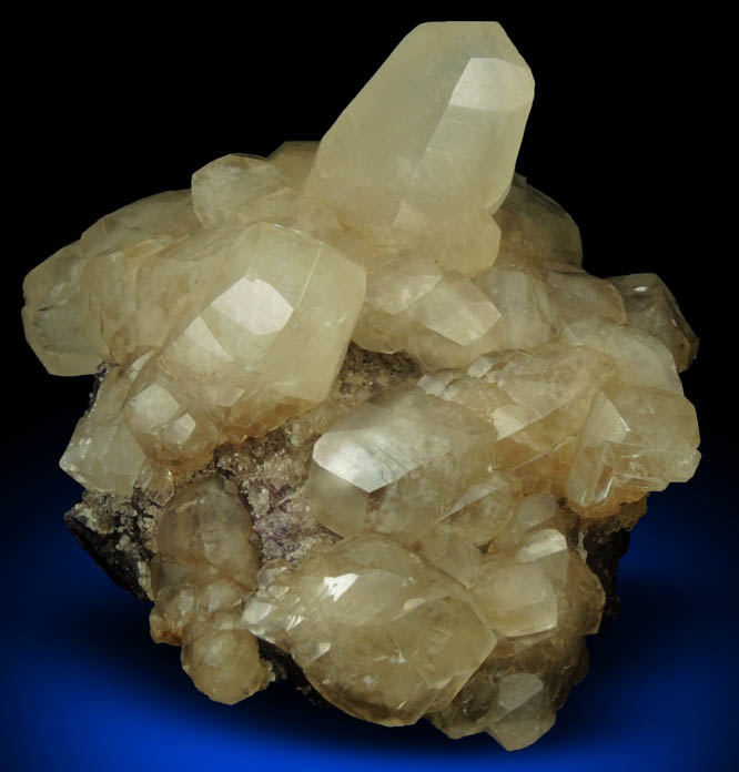 Calcite over Fluorite from Denton Mine, Harris Creek District, Hardin County, Illinois