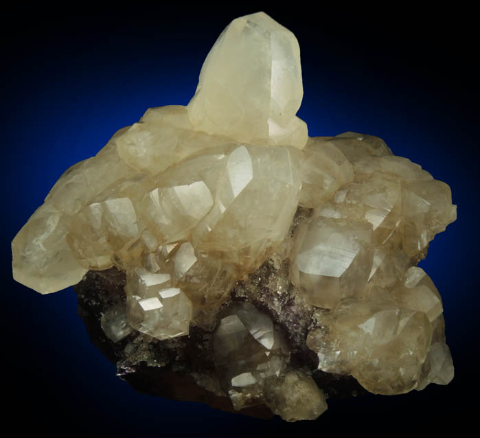 Calcite over Fluorite from Denton Mine, Harris Creek District, Hardin County, Illinois
