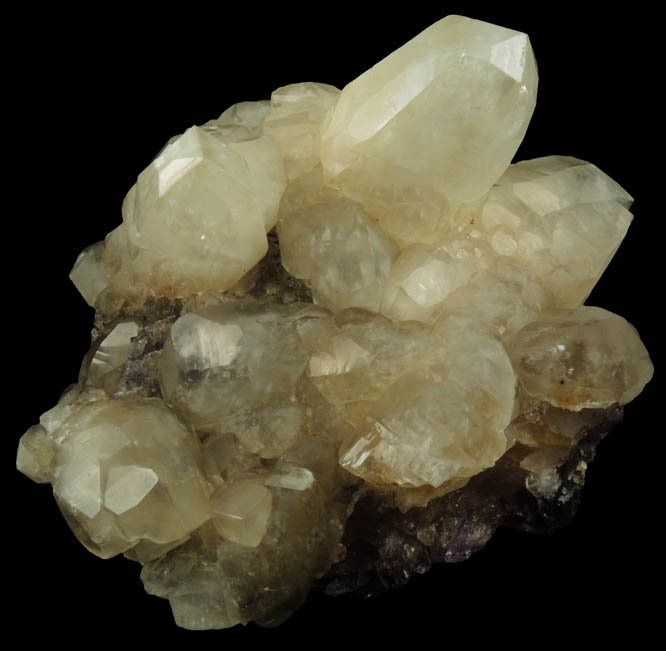 Calcite over Fluorite from Denton Mine, Harris Creek District, Hardin County, Illinois