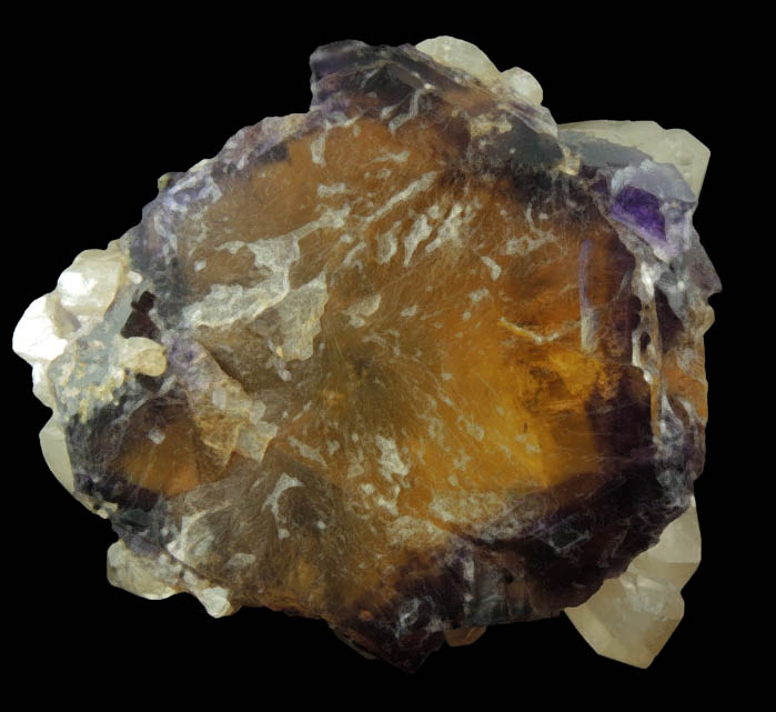 Calcite over Fluorite from Denton Mine, Harris Creek District, Hardin County, Illinois