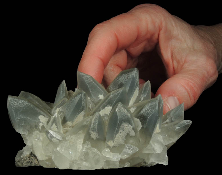 Calcite with Marcasite phantom-growth zones from Vulcan Quarry, Racine, Racine County, Wisconsin