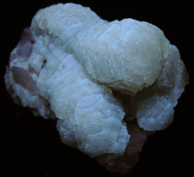 Photo below under shortwave ultraviolet illumination of Witherite from Minerva #1 Mine, Cave-in-Rock District, Hardin County, Illinois Witherite from Minerva #1 Mine, Cave-in-Rock District, Hardin County, Illinois