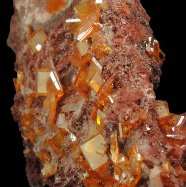 Wulfenite on Barite from Rowley Mine, 20 km northwest of Theba, Painted Rock Mountains, Maricopa County, Arizona