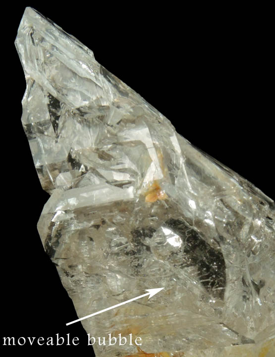 Quartz (skeletal crystals with bubble enhydro) from Black Bear Pass, southeast of Telluride, San Miguel-San Juan Counties, Colorado