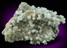 Celestine on Calcite from Meckley's Quarry, 1.2 km south of Mandata, Northumberland County, Pennsylvania