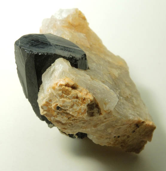 Schorl Tourmaline in Quartz from Bald Mountain road cut, 9200' elevation, north of Idaho Springs, Clear Creek County, Colorado