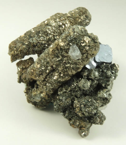 Marcasite pseudomorphs after Anhydrite with Galena and Calcite from Sweetwater Mine, Viburnum Trend, Reynolds County, Missouri