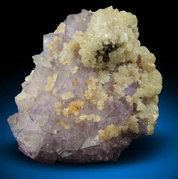 Hemimorphite on Fluorite from Coldstones Quarry, Pateley Bridge District, North Yorkshire, England