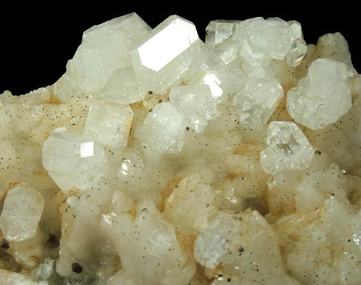 Apophyllite and Pyrite over Datolite from Millington Quarry, Bernards Township, Somerset County, New Jersey