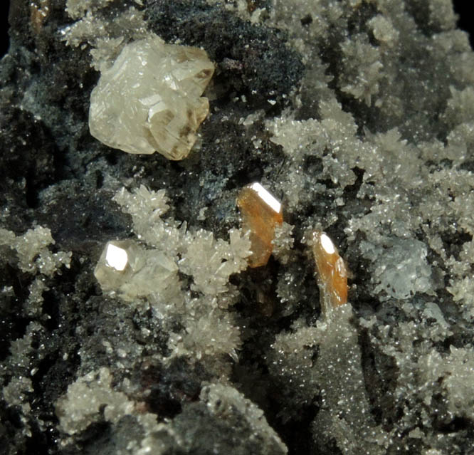 Cerussite, Wulfenite, Smithsonite from Tsumeb Mine, Otavi-Bergland District, Oshikoto, Namibia