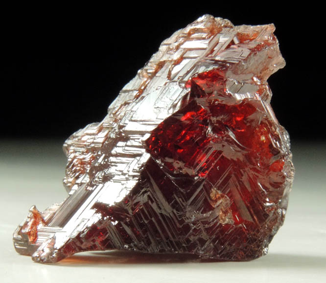 Spessartine Garnet (etched crystal) from Lavra Navegadora, Penha do Norte, Minas Gerais, Brazil