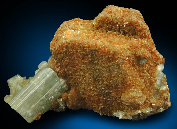 Fluorapatite and Muscovite on Carlsbad Law-twinned Orthoclase from Cornwall, England