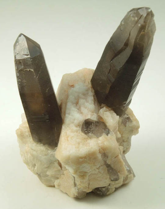 Quartz var. Smoky Quartz on Microcline from Lake George District, Park County, Colorado