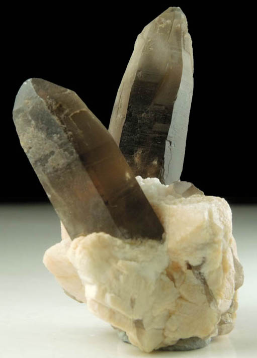 Quartz var. Smoky Quartz on Microcline from Lake George District, Park County, Colorado