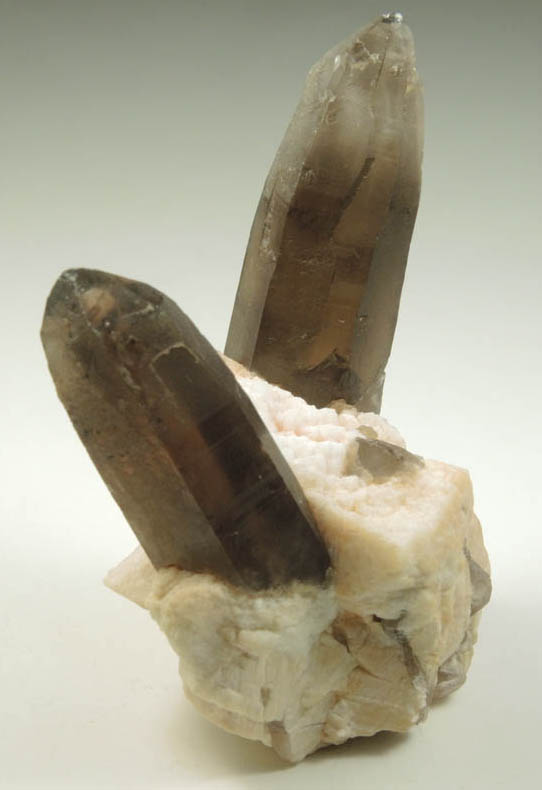 Quartz var. Smoky Quartz on Microcline from Lake George District, Park County, Colorado