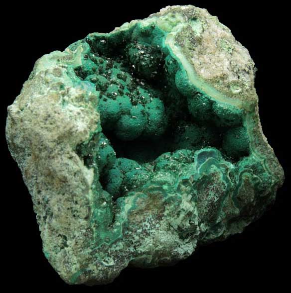 Malachite on Chrysocolla from L'Etoile du Congo Mine, Lubumbashi, Katanga Copperbelt, Haut-Katanga Province, Democratic Republic of the Congo