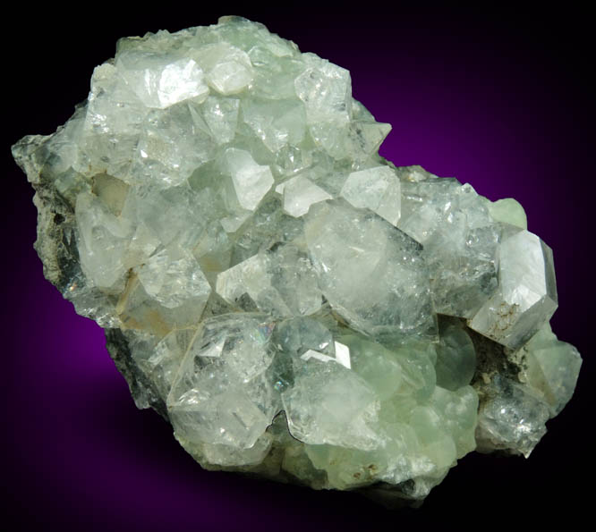 Apophyllite on Prehnite from Millington Quarry, Bernards Township, Somerset County, New Jersey