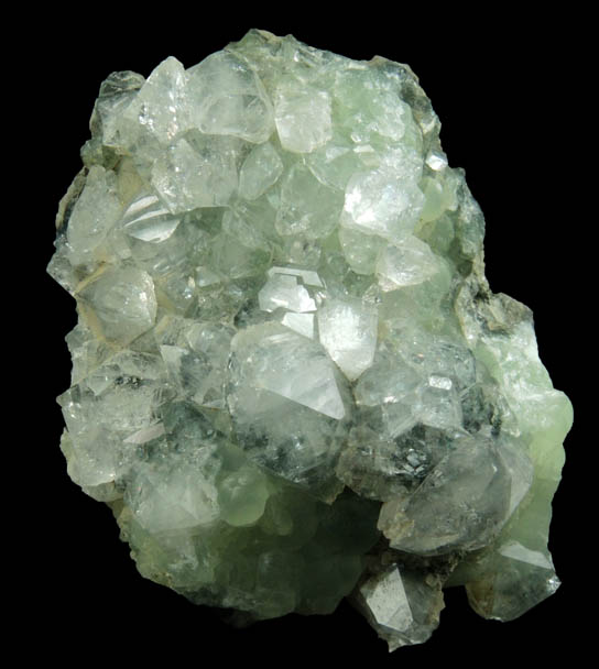 Apophyllite on Prehnite from Millington Quarry, Bernards Township, Somerset County, New Jersey