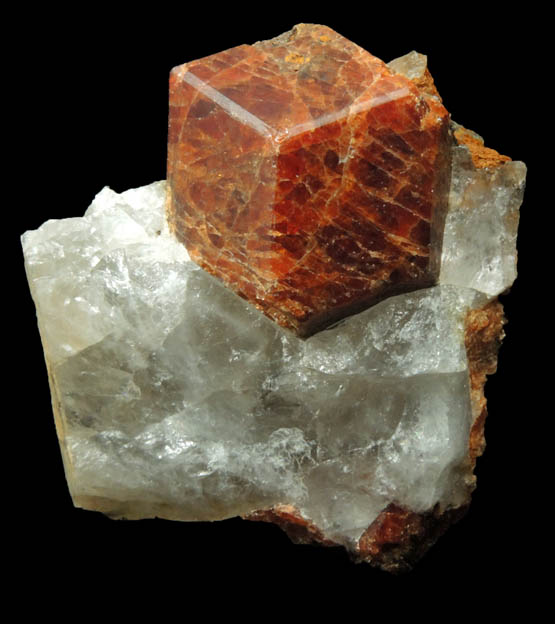 Grossular Garnet in Quartz from road cut, US Route 40, 1 km northeast of Genesee Mountain, Jefferson County, Colorado