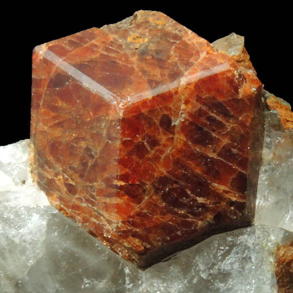 Grossular Garnet in Quartz from road cut, US Route 40, 1 km northeast of Genesee Mountain, Jefferson County, Colorado