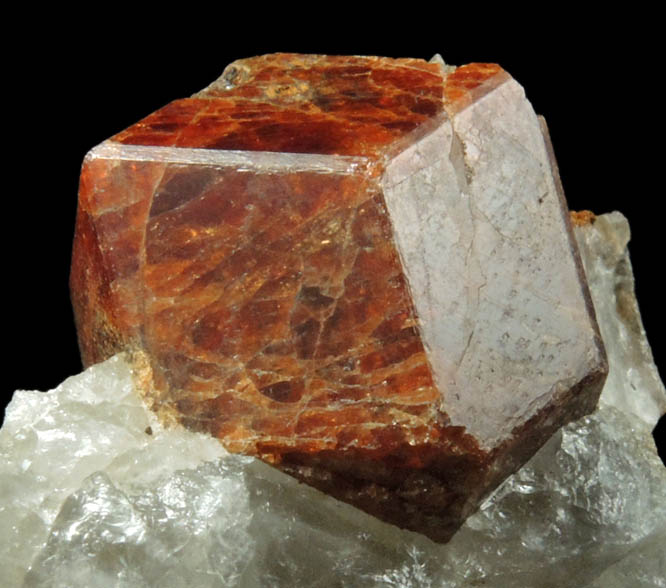 Grossular Garnet in Quartz from road cut, US Route 40, 1 km northeast of Genesee Mountain, Jefferson County, Colorado