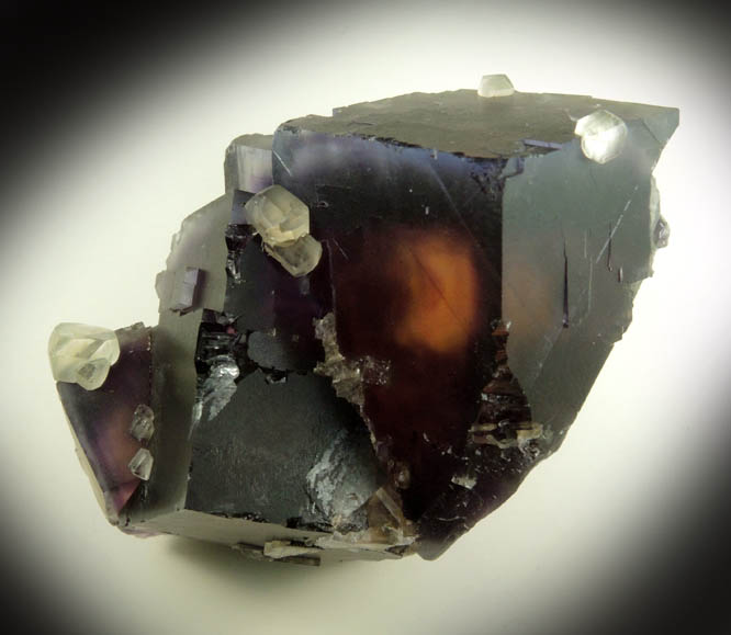 Fluorite with Calcite from Denton Mine, Harris Creek District, Hardin County, Illinois