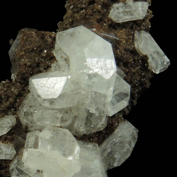 Apophyllite, Calcite, Quartz, Chamosite-Goethite from Millington Quarry, Bernards Township, Somerset County, New Jersey