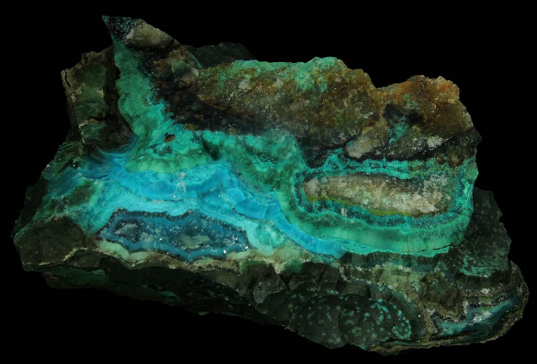 Quartz on Chrysocolla from Bagdad, Eureka District, Yavapai County, Arizona