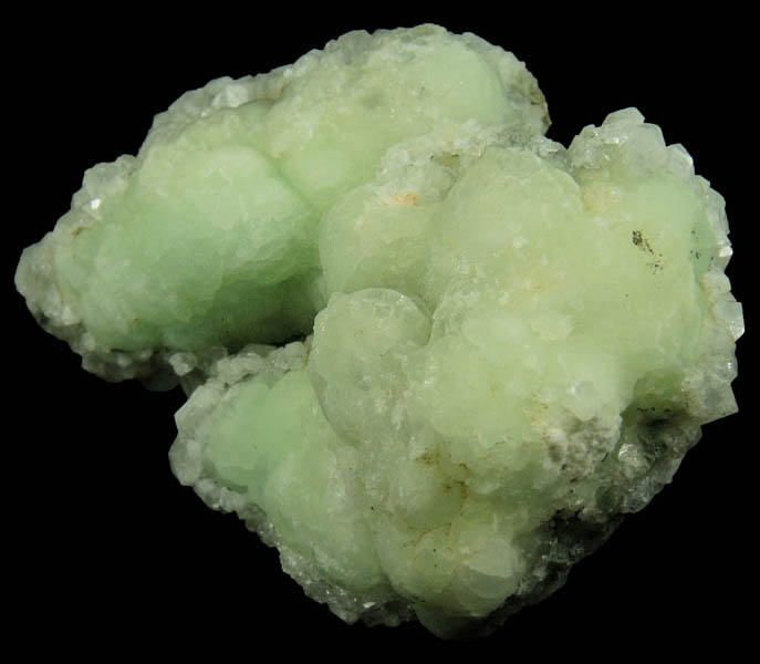 Apophyllite on Prehnite from Millington Quarry, Bernards Township, Somerset County, New Jersey