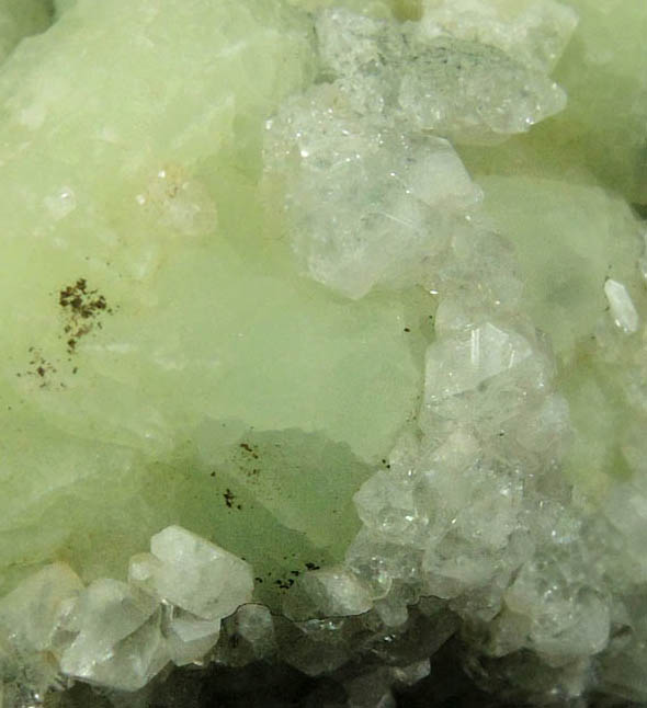 Apophyllite on Prehnite from Millington Quarry, Bernards Township, Somerset County, New Jersey