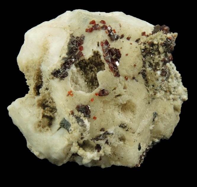 Rhodochrosite on Analcime from Poudrette Quarry, Mont Saint-Hilaire, Québec, Canada