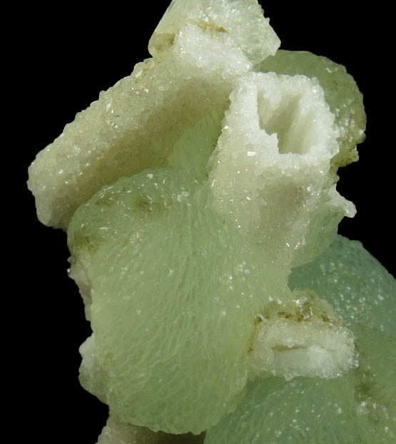 Prehnite with Quartz pseudomorphs after Glauberite from Upper New Street Quarry, Paterson, Passaic County, New Jersey