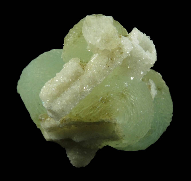 Prehnite with Quartz pseudomorphs after Glauberite from Upper New Street Quarry, Paterson, Passaic County, New Jersey