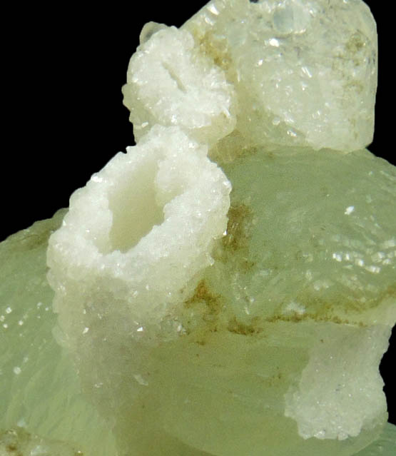 Prehnite with Quartz pseudomorphs after Glauberite from Upper New Street Quarry, Paterson, Passaic County, New Jersey
